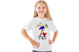 UOQO Shirts à Manches Courtes Tee Shirt Col Rond Le T-Shirt en Coton Enfant Garcon Fille D'été Décontracté