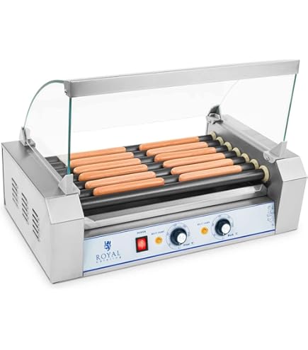 Macchina Per Hot Dog A Vapore Royal Catering RCHW 2000 - 2000W, Acciaio Inox, 200 Salsicce - Foto 7