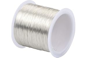 OLINNER 100mx0,3mm Filo per Gioielli Filo di Rame per Creazione di Gioielli Filo Metallico Resistente all'Appannamento Filo di Rame Nudo per Perline Artigianato Bracciale Collane Orecchini Fai da Te, Argento