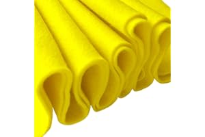 Jtnohx Tissu en Feutre, Feutrine de Couleur 90x90cm, Feutre Artisanal de 1,4 mm D'épaisseur, Feutre au Mètre pour Projet D'art et D'artisanat (Jaune)
