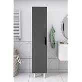 Moonlife 5 Raflı Banyo Boy Dolabı Beyaz Antrasit