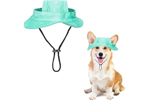 OTKARXUS Cappello da sole per cani, 1 cappello da pescatore regolabile per cani da principessa, con fori per le orecchie, visiera rotonda per cani e pescatori, per cuccioli, cani di piccola taglia, gatto