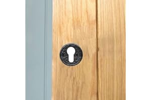 I IRONMONGERY SOLUTIONS Ironmongery Solutions® Black Cast Iron Escutcheon Plates Keyhole Cover Key Hole Door Lock Accessories (Euro Escutcheon)