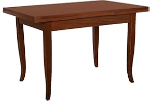 Mar.c.a. Design - Tavolo Rettangolare Allungabile da 100 a 180 cm con Gambe a Sciabola - Tavolo in Legno Massello 100x70x78 cm - Arte Povera Made in Italy