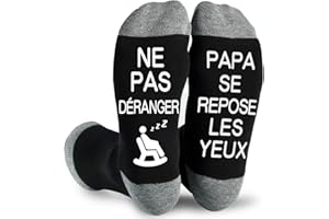 FLYWIND Cadeau pour Fête des Pères，Ideé Cadeau Papa Homme Chaussettes Humour Fantaisie 43-46 Cadeaux Père pour Anniversaire Noël