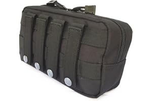 DONGKER Pochette Tactique Molle,Sac de Ceinture Pouch en Nylon,Pochette Tactique Molle pour Alpinisme Chasse Pêche Randonnée Camping (Noir)