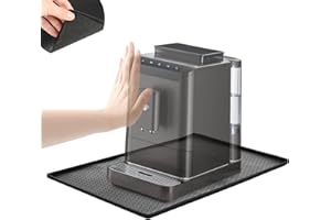 ALITREE Alfombrilla para Cafetera 48x30cm - Antideslizante y Impermeable con Borde Alto, capa inferior de fieltro Compatible con De'Longhi/Philips, Protege Encimeras