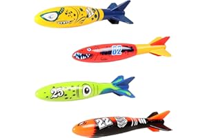 Gemdoit 4Pcs Torpedo Bandits Diving Pool Toys, Swimming Pool Toys for Kids, Summer Swim Dive Training, Summer Fun Swimming Toys, Toys Diving Games Children's Gifts (Torpedo Bandits)