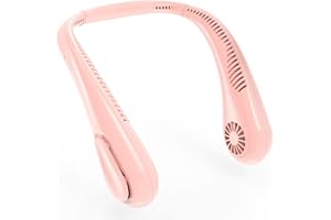 COMLIFE Tragbarer USB Ventilator, Leiser Mini Ventilator mit 5000mah Akku, 4 Geschwindigkeiten, Nackenventilator mit keine Klingen für Wandern, Outdoor Sport, Reisen, Zuhause, Büro - Pink