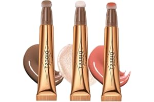 ‎BEAUTY SEARCHER Beauty Searcher Flüssige Kontur Beauty Wand, Gesichts Highlighter und Bronze Stick mit Kissen Applicator befestigt, lange anhaltende seidige Creme Gesicht Highlighter Bronze Make-up Stick (01&02&04)