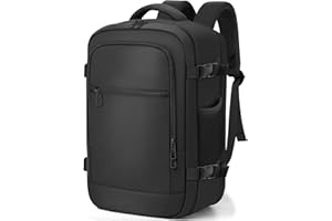 BAHIWOM Mochila Viaje Cabina 40x20x25 Ryanair, Equipaje de Mano 20L, Mochila Impermeable Antirrobo con Bolsillo Portátil 14 Pulgadas, Hombre y Mujer para Trabajo, Escuela, Viajes - Negro