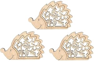 IDEEN MIT HERZ erizo | Madera | 10 cm x 6,5 cm | 3 mm de grosor | con elementos decorativos láser | 3 unidades