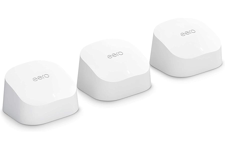 Amazon eero 6 mesh Wi-Fi router | 500 Mbps Ethernet | Coverage up to 420 m² | Connect 75+ devices | 3-Pack