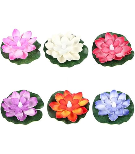 Lanterne Lotus Flottante Solaire Housoutil - Lumière Nénuphar LED Pour Piscine, Bassin & Jardin Blanc