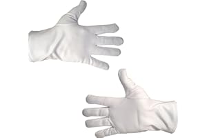Genérico Guantes sin Pelusa de Microfibra y Nylon · Blanco o Negro · Suaves y Lavables para Joyería, Relojes y Objetos Delicados · También para Disfraz, Papá Noel, Mimo y Mayordomo