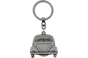 BRISA VW Collection - Volkswagen Metal Keyring with Shopping Cart Chip Keychain Accessory Keyholder