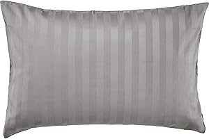 Pure Label Mako Satin Damast Streifen Kissenbezug 40x60 cm aus 100% Baumwolle in grau - Traumhaft weiches Deko Kissen passend zu unseren Bettwäsche Sets