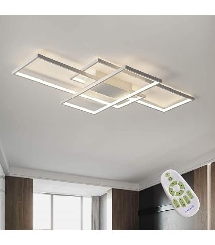 Plafoniera a LED da ristorante, dimmerabile, moderna, in acrilico, lampadario da soffitto curvo in metallo per soggiorno, camera da letto, bagno, stile rustico, 70 x 40 x 20 cm moderno Nero