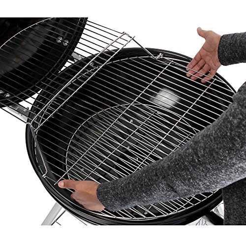 XXL Kugelgrill 57cm Durchmesser Holzkohle-Grill Smoker Standgrill mit Deckel – große Grillfläche in schwarz - 2