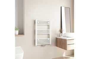 Heilmetz Scaldasalviette bagno, scaldasalviette a radiatore 70 x 50 cm termoarredo bagno (Bianco)