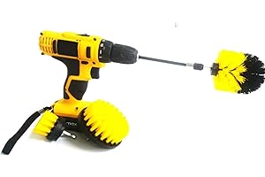 HUAWELL Kit de 4 cepillos de limpieza de nailon con extensor de 6 pulgadas. Cepillos de fijación de broca para limpieza y fregado de uso general