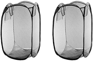 ABOOFAN Panier À Linge Pliable En Maille Respirante Avec Poche Latérale Et Poignées Pour Dortoir Appartement Et Camping 21.3 Pouces