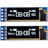 MakerHawk I2C OLED Display Module I2C SSD1306 Screen Tiny Module 0.91 Inch White 128X32 I2C OLED Driver DC 3.3V to 5V for Arduino (2 Pack)