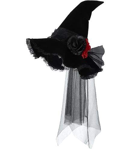 Cappello Da Strega Halloween Con Fiocco In Garza Viola, Taglia