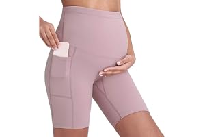 Buliezy Svarta moderskap yogashorts som klämmer på stötar, hög midja, sömlös, mjukt stöd