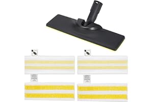 AVAENZO Set Suceur de Sol Compatible avec nettoyeur vapeur Kärcher Easyfix SC2 SC3 SC4 SC5, 1 Brosse de sol, 4 Serpillères en microfibre