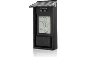 AGATIGE Digital Green Greenhouse Thermometer,Digital Thermometer -20-50℃ Waterproof Max Min Garden Thermometer ABS Temperature Gauge Outdoor Wall Mounted Temperature Meter for Garden Greenhouse,±1℃