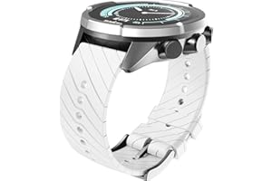 ANBEST Bracelet de rechange en silicone de 24 mm compatible avec Suunto Spartan Sport Wrist HR, blanc
