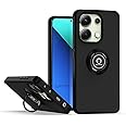 Zubitech Case For Xiaomi Redmi Note 13 4G (not for 5G Version) Rotational Metal Ring Grip Kickstand Cover Magnetic Car Mount Holder Case Shockproof TPU Bumper for Redmi Note 13 4G (Black)