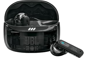 JBL Tune Beam Ghost 2, auriculares inalámbricos con cancelación de ruido y Bluetooth, hasta 48 hrs de autonomía, IP54 resistentes al agua y al polvo, diseño ergonómico, Black Ghost