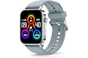 SOUYIE Smart Watch, Infrared True Blood Oxygen Monitor, 1.91" HD Smartwatch for Men with Heart Rate, Blood Pressure, Sleep Monitor, IP68 Waterproof Fitness Tracker Compatible with Android iOS iPhone Silver