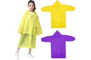 Suchoow Rain Coats for Kids Childrens Raincoat Kids Rain Coat Travel Rain Poncho Reusable Plastic Rain Poncho Girls Rain Jacket Waterproof Raincoat