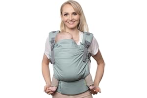 Boba X Mochila Portabebés Ergonómica - Ajustable de Bebé Recién Nacido a Niño - 2 en 1: Portabebé Delantero y Mochila de Porteo a la Espalda con Tirantes Cruzados (3-20 kg) - Sea Mist