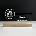 WOWOOD Customized LED Name Plate for Office Desk Table Name Sign Gift For Doctor Chartered Accountant Advocate Teacher Pharmacist Corporate Employee workers Size (10 x 6 inch) (Custom Name)