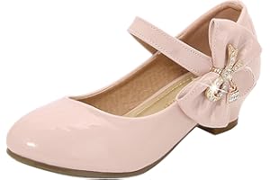 BIJEROU Prinzessin Schuhe Mädchen Stöckelschuhe mit Schnalle Ballettschuhe Lackschuhe mit Absatz Runde Zehenschnalle Kleid Schuhe Mary Jane Schuhe Hochzeitsschuhe Festschuhe Mädchen Pumps