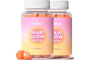 ‎YUICY YUICY Biotin Haar Gummibärchen - 120 Stk. Exrem Leckere & Zuckerfreie Haar Vitamine - 10mg Biotin Gummies Hochdosiert für Haarwachstum, Haut & Nägel - Hair Glow