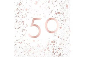 amscan 9913903 50th Birthday Party Luncheon Napkins, Gold, 16 Pack, 33 cm
