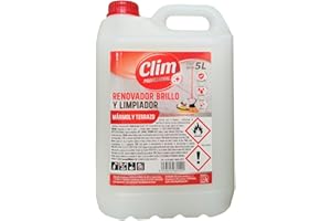 Clim Profesional Fregasuelos Renovador de Brillo para Suelos de Mármol y Terrazo. Envase 5L | Protege la Superficie con Cera para evitar Desgaste y Opacidad