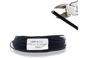 Cable Elettrico Unipolare Flessibile HALOTEC 25 Metri 1x0,50 mm² Nero PVC H05V-K | Cavo Rame Flessibile | Isolato per Installazioni Elettriche Residenziali/Industriali | Alta Resistenza e Qualità