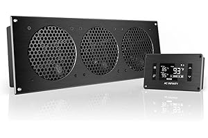 AC Infinity AIRPLATE T9, Quiet Cooling Fan System 45cm with Thermostat Control, for Home Theater AV Cabinets, 18-Inch