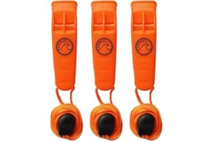 Sifflet Securité Randonnée - Sifflet Survie Mer Natation Détresse Nage Eau Libre - Etanche Orange. Extra Puissant 85DB 2 Tonalités. Lanière De Cou 90cm Ajustable. Camping, Sauvetage, Sport, Sécurité