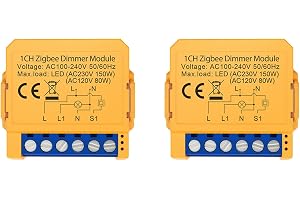 Uikdjgu 2X Tuya Zigbee Dimmers Switch Module 1CH Control LED Lights Dimbar Switch Steglös Dimmer+Röststyrning