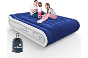 Luxchoice Cama Inflable con Almohada Incorporada Cama de Aire con Bomba Incorporada ColchóN Hinchable para Interior y Camping