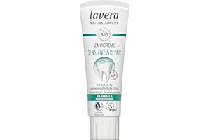 ‎LAVERA lavera Sensitive & Repair Toothpaste - for Sensitive Teeth - 24-Hour Protection - Organic Chamomile & Sodium Floride - Vegan - Natural Cosmetics - 75 ml
