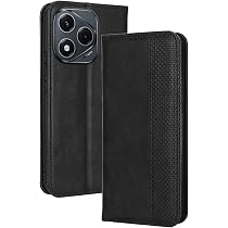 Coque Portefeuille Pour Honor 400 Lite - Cuir PU, Rabat Magnétique, 2 Emplacements Cartes, Support Intégré, Noir