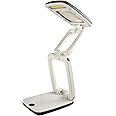 TechAffect Folding Desk Magnifier with Light and Stand for Reading - Magnifying Glass for Hobbies with LED Lamp